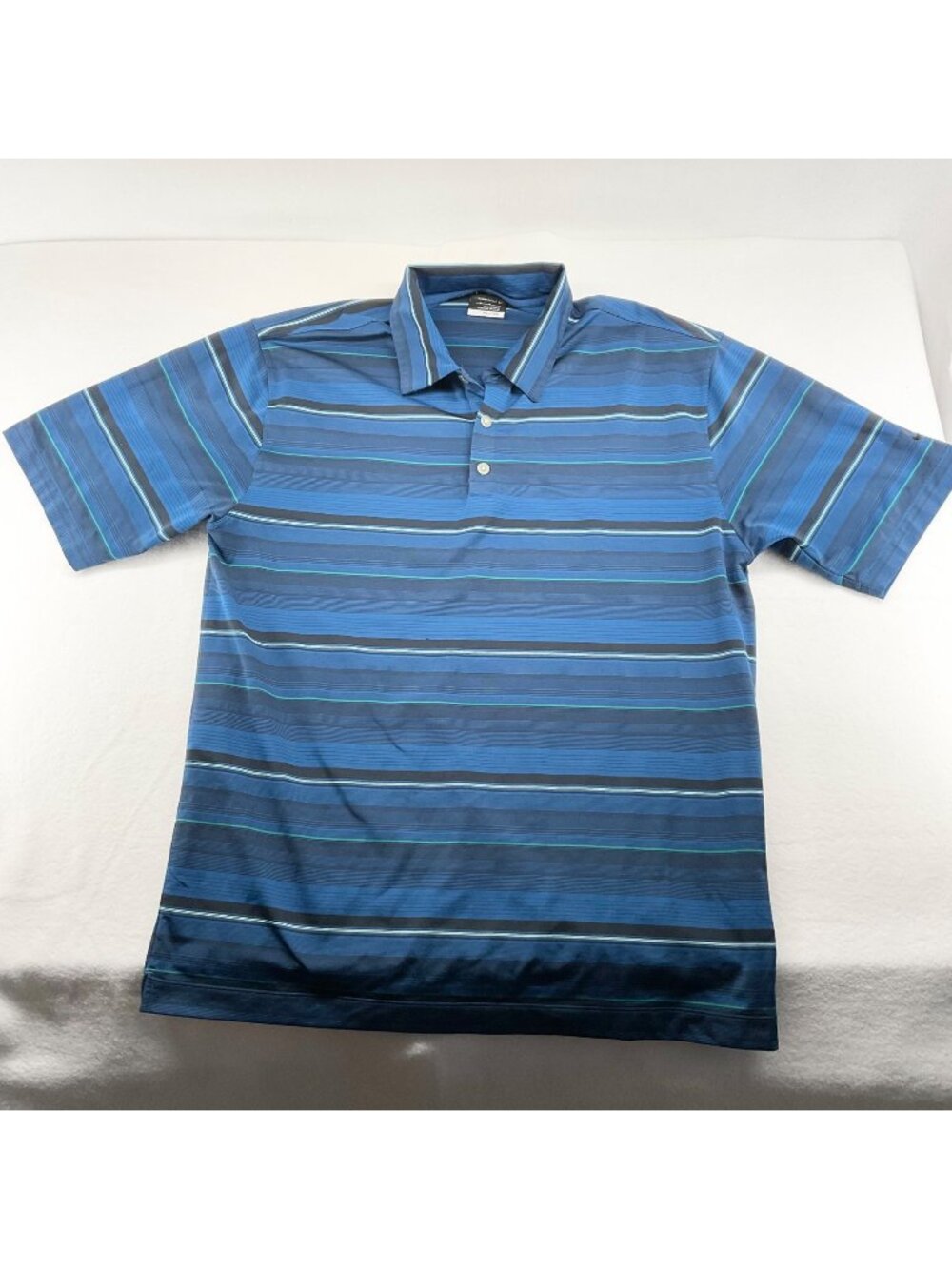 nike golf men blue white black  strip polo t  shirt szM  chest 44